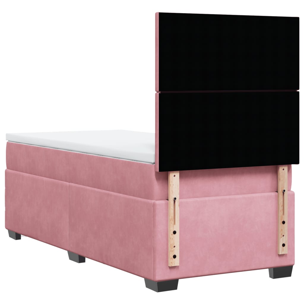 Box spring krevet s madracem ružičasti 80 x 200 cm baršunasti