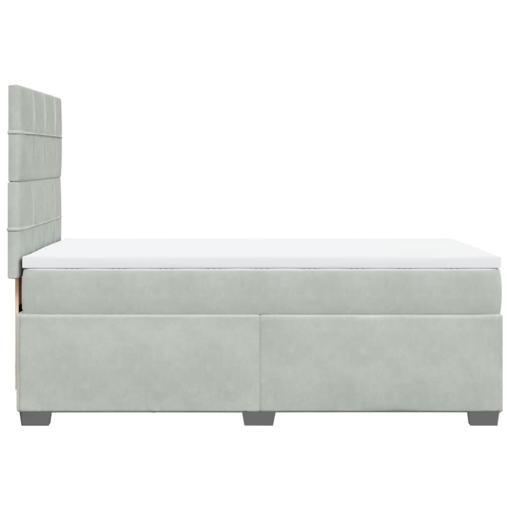 Box spring krevet s madracem svjetlosivi 80 x 200 cm baršunasti