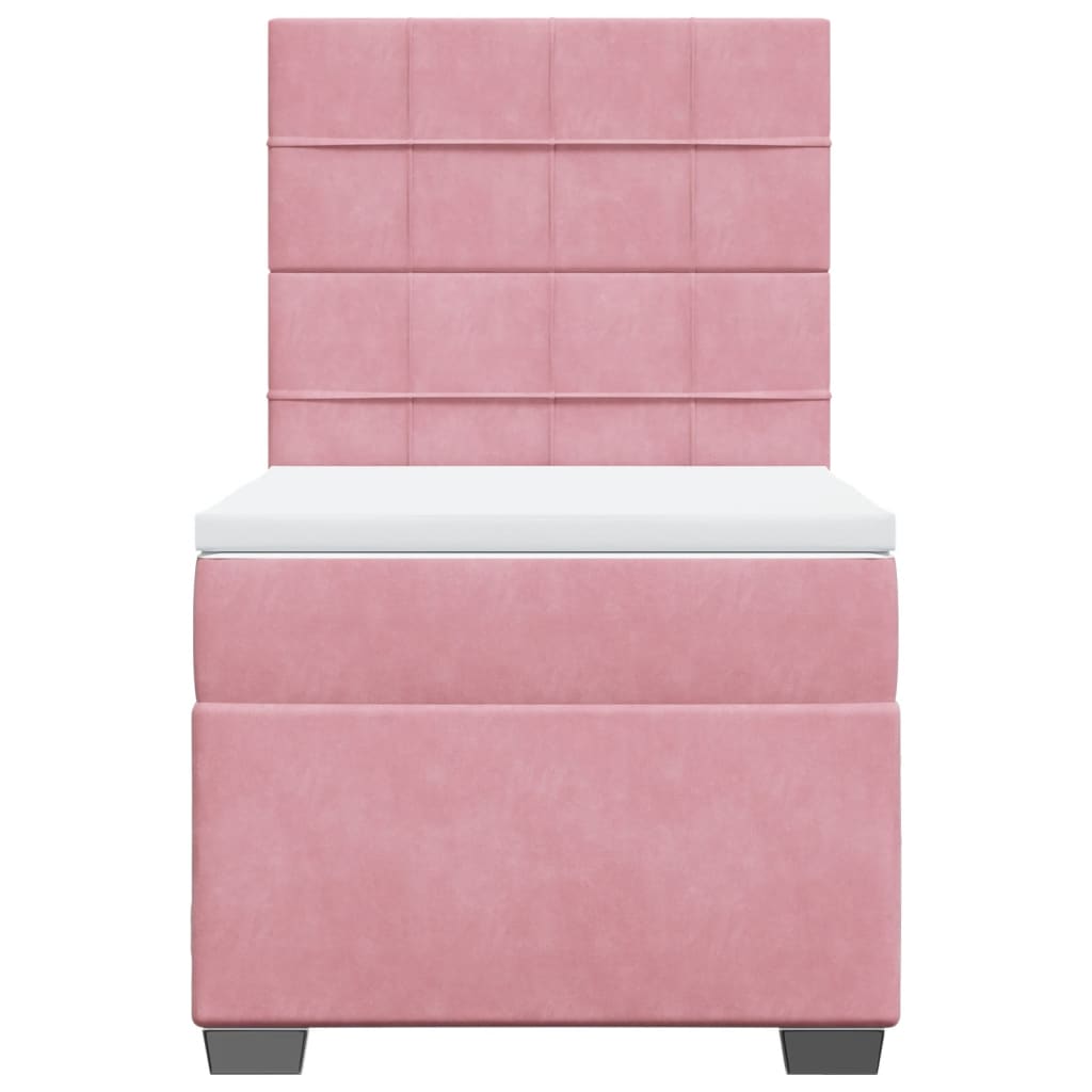 Box spring krevet s madracem ružičasti 80 x 200 cm baršunasti