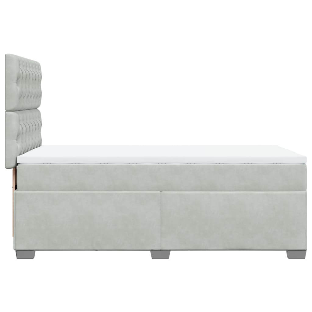Box spring krevet s madracem svjetlosivi 80 x 200 cm baršunasti