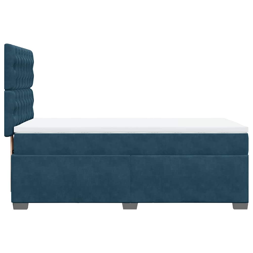 Box spring krevet s madracem plavi 80 x 200 cm baršunasti