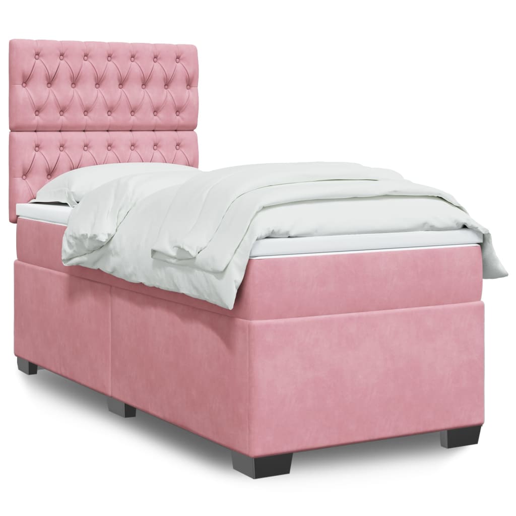 Box spring krevet s madracem ružičasti 80 x 200 cm baršunasti
