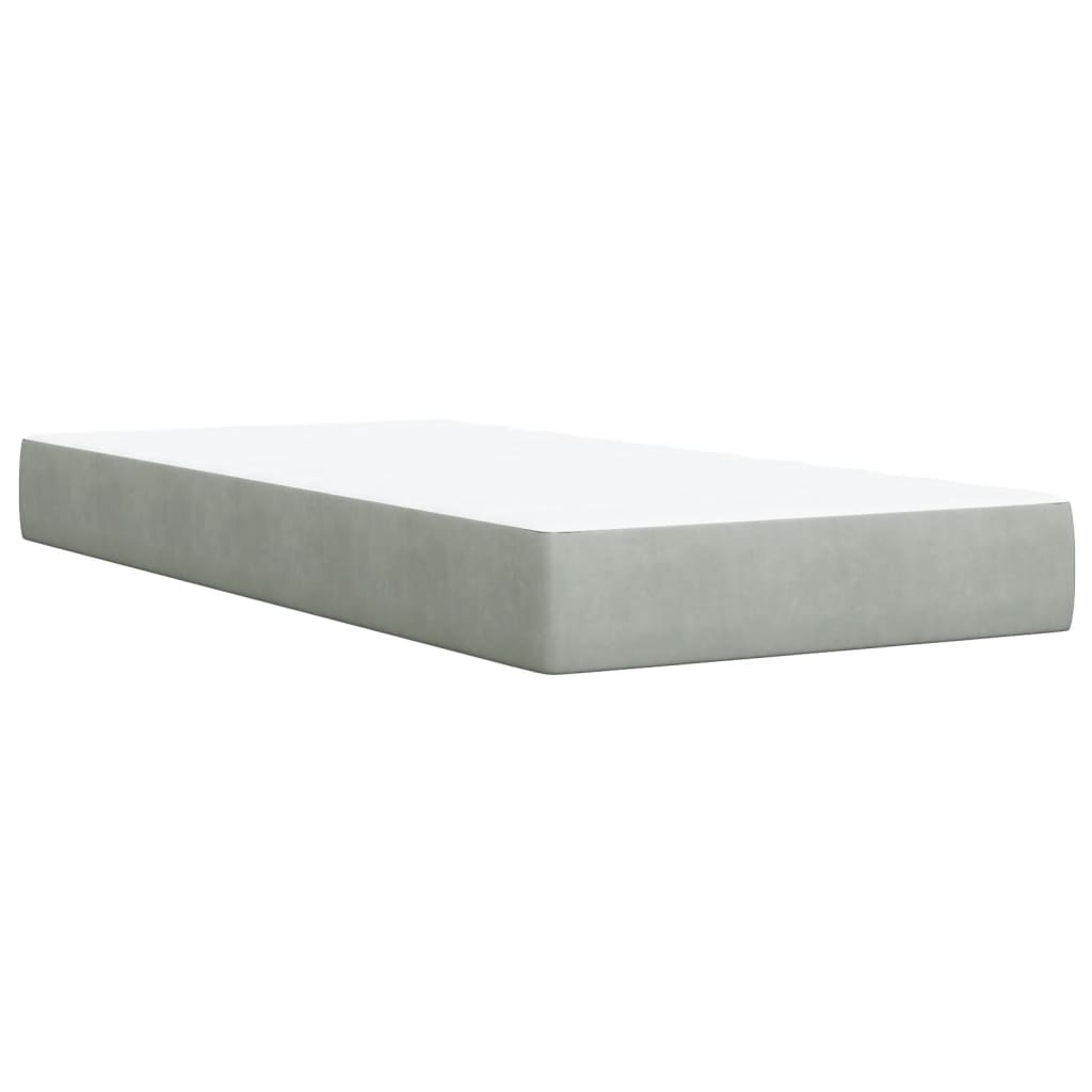 Box spring krevet s madracem svjetlosivi 80 x 200 cm baršunasti