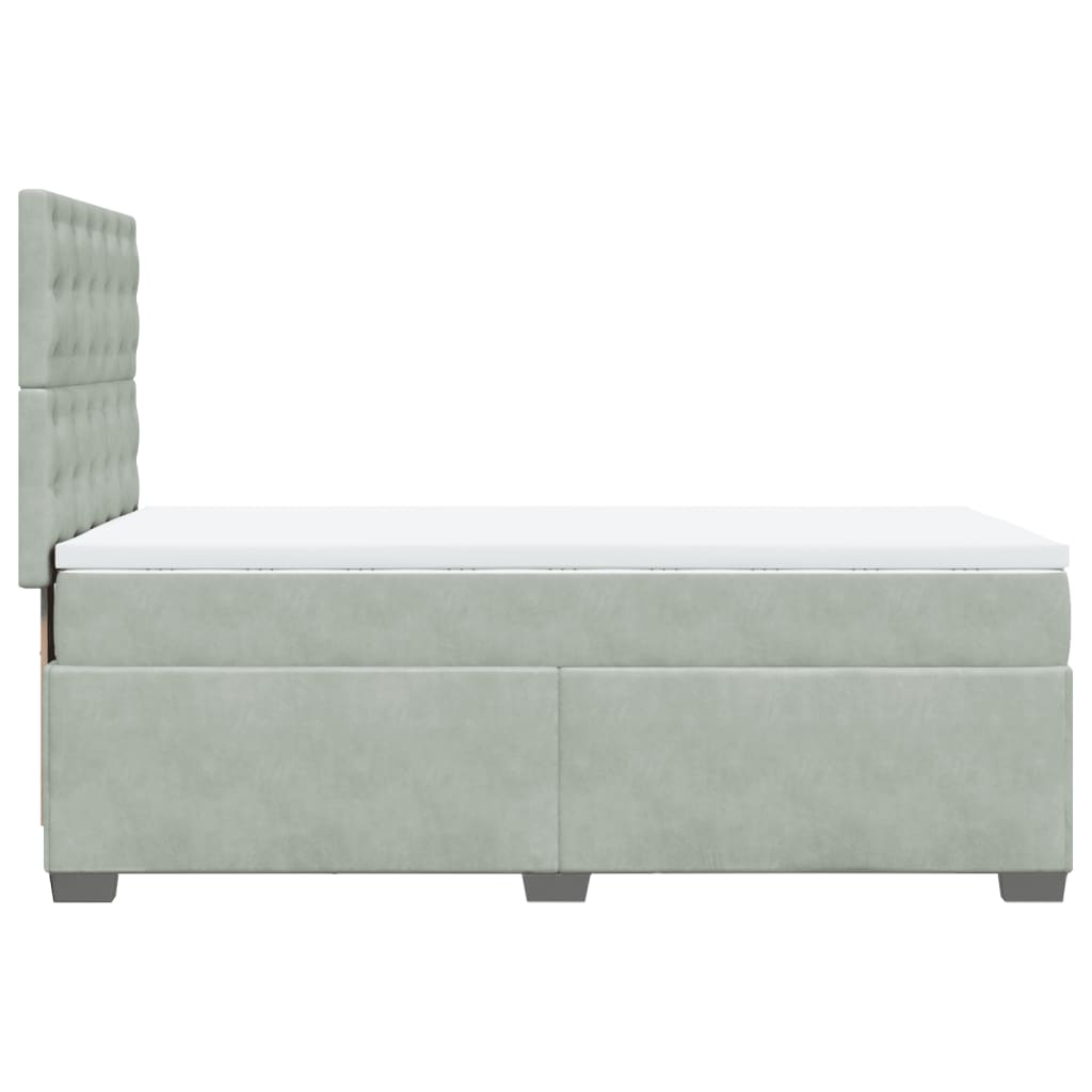 Box spring krevet s madracem svjetlosivi 80 x 200 cm baršunasti