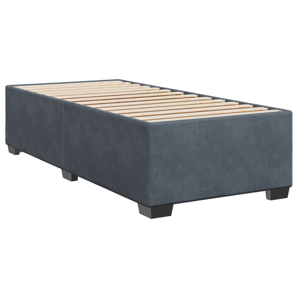 Box spring krevet s madracem tamnosivi 80 x 200 cm baršunasti