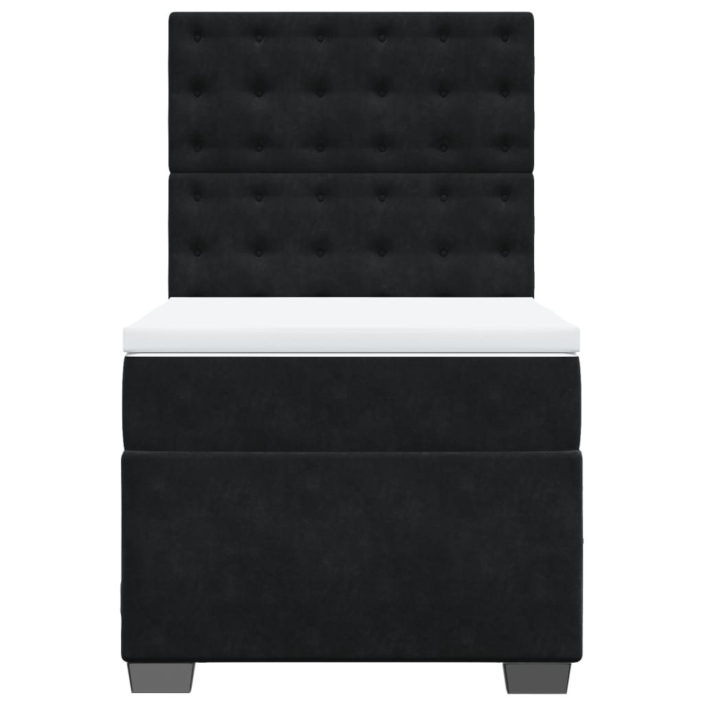 Box spring krevet s madracem crni 80 x 200 cm baršunasti