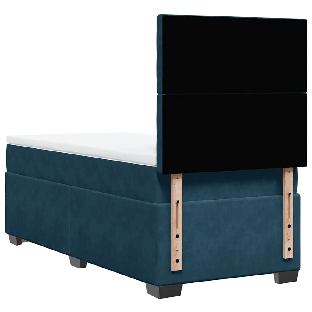 Box spring krevet s madracem plavi 80 x 200 cm baršunasti