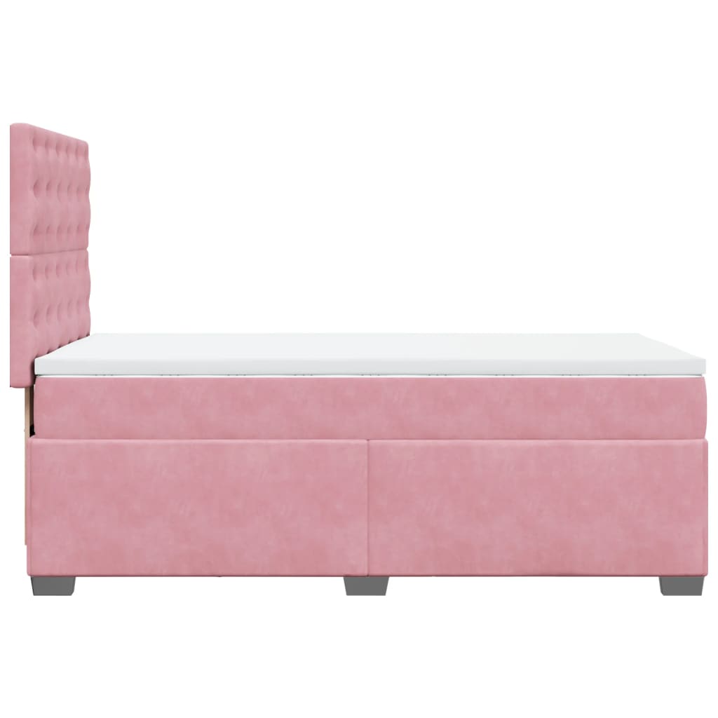 Box spring krevet s madracem ružičasti 80 x 200 cm baršunasti
