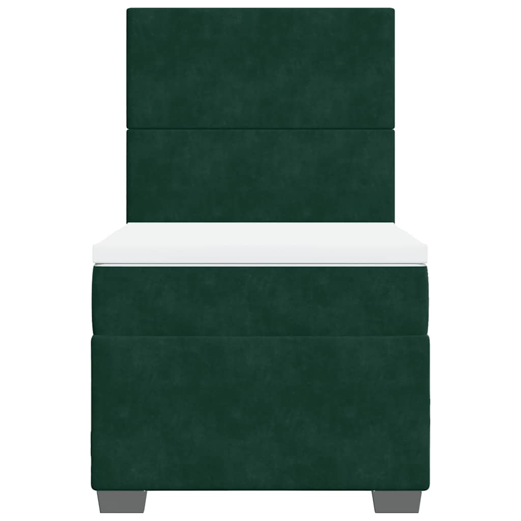 Box spring krevet s madracem tamnozeleni 90x190 cm baršunasti