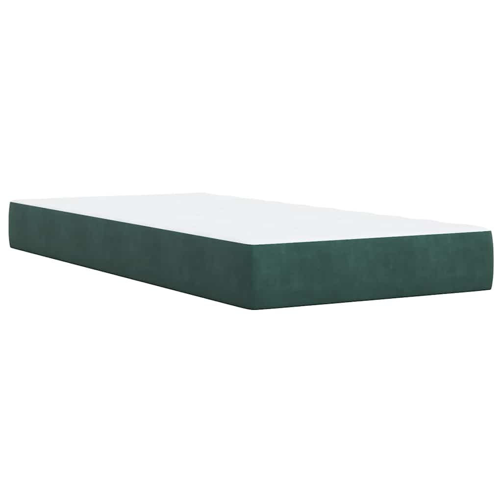 Box spring krevet s madracem tamnozeleni 90x190 cm baršunasti