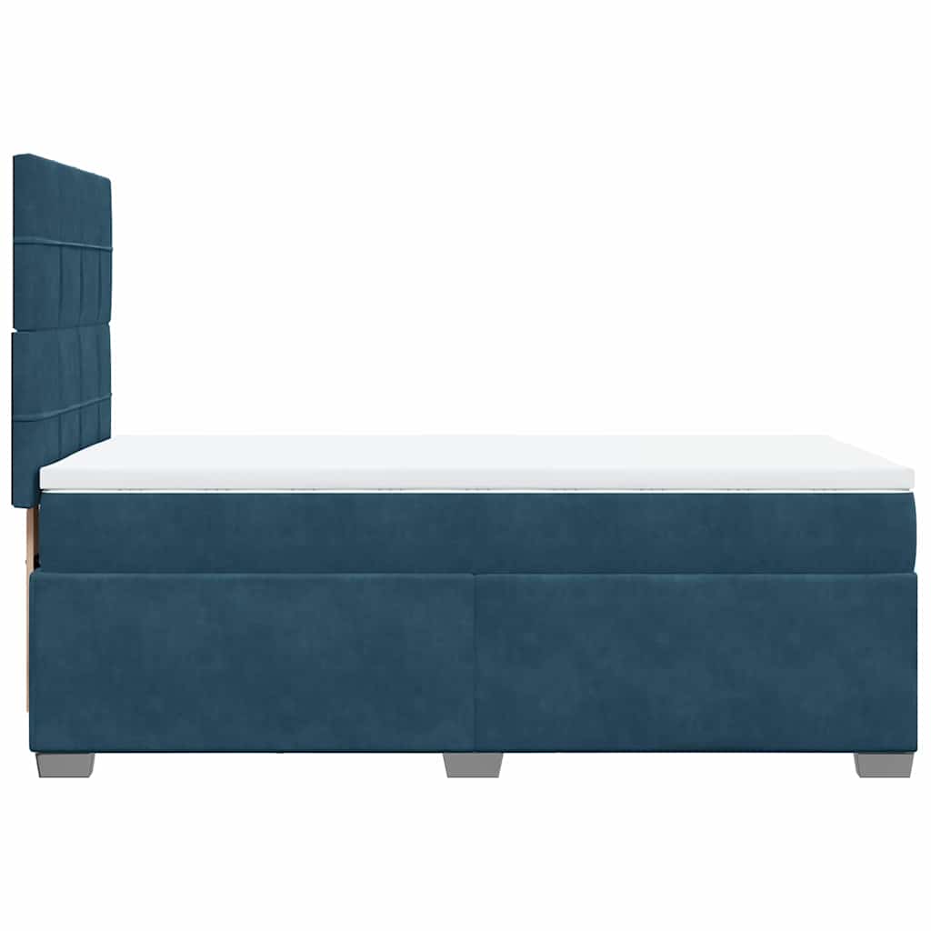 Box spring krevet s madracem plavi 90x190 cm baršunasti