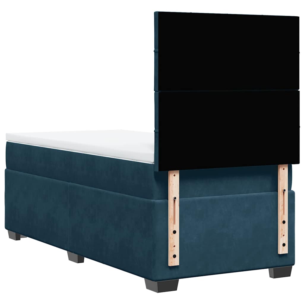 Box spring krevet s madracem plavi 90x190 cm baršunasti