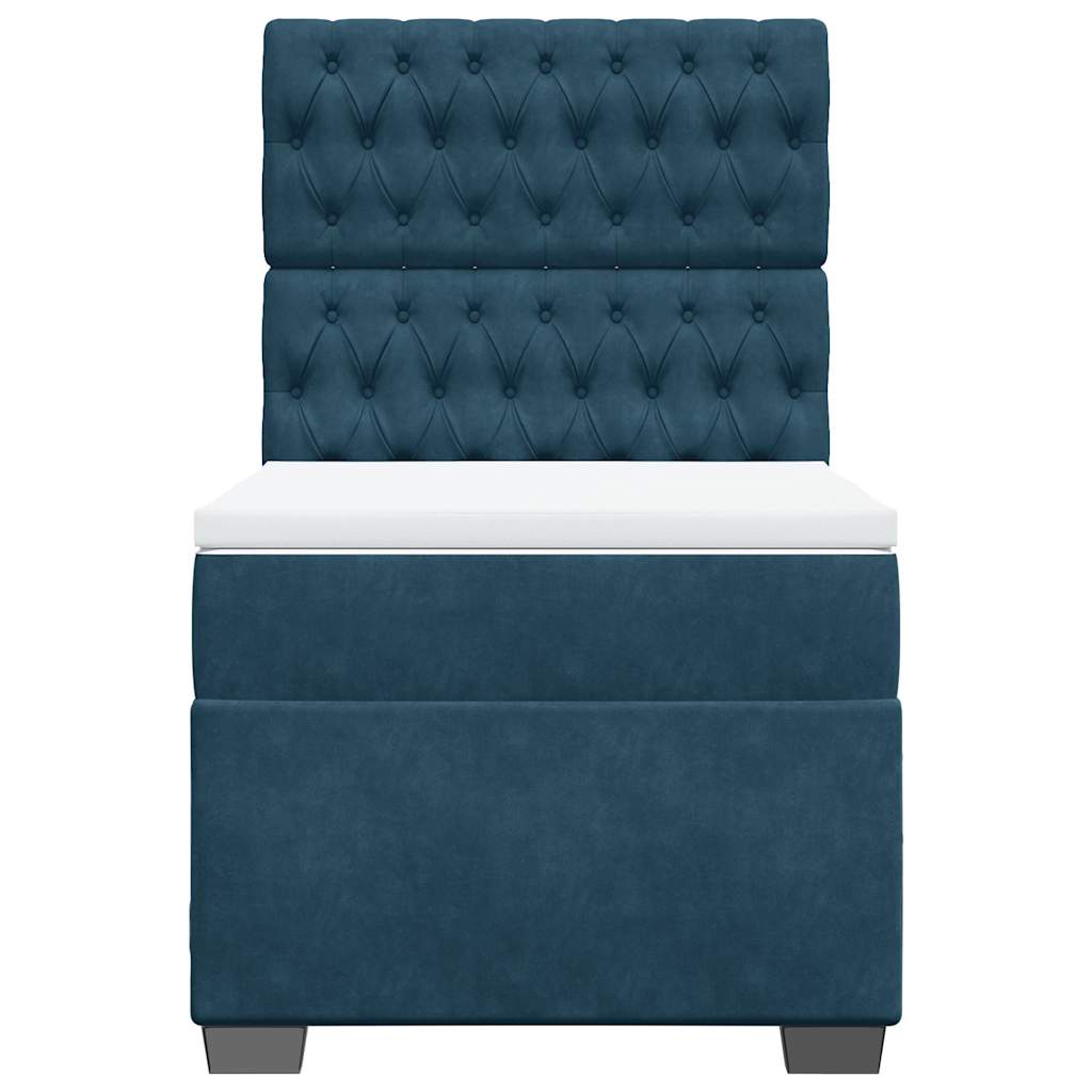 Box spring krevet s madracem plavi 90x190 cm baršunasti