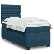 Box spring krevet s madracem plavi 90x190 cm baršunasti
