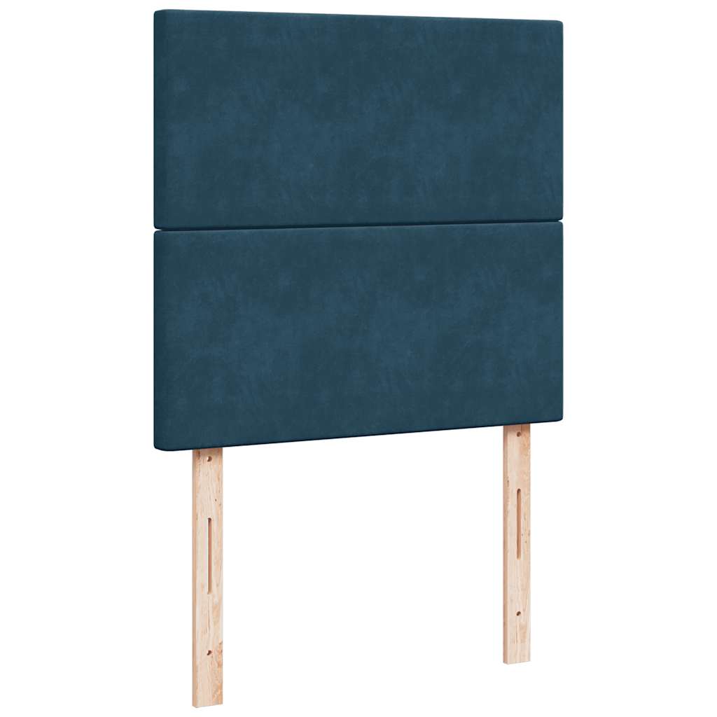 Box spring krevet s madracem plavi 90x200 cm baršunasti
