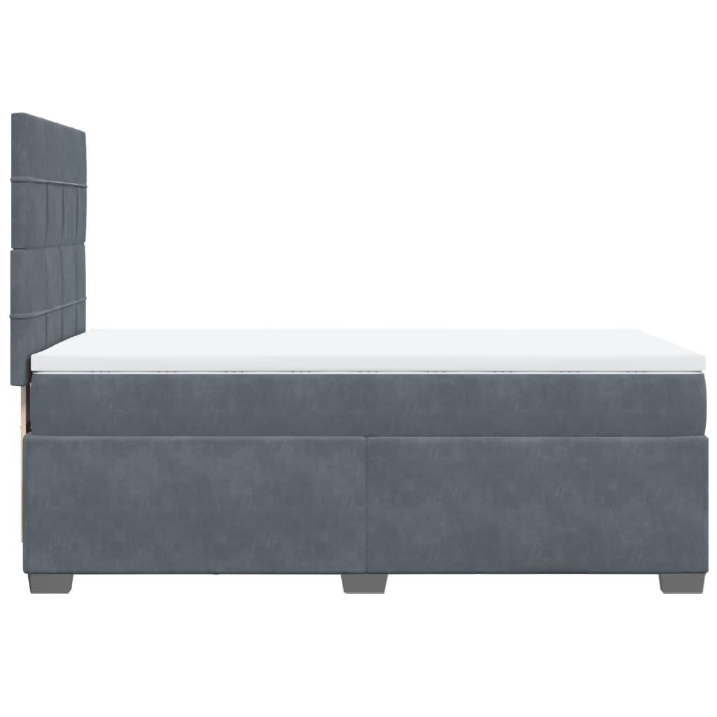 Box spring krevet s madracem tamnosivi 90x200 cm baršunasti