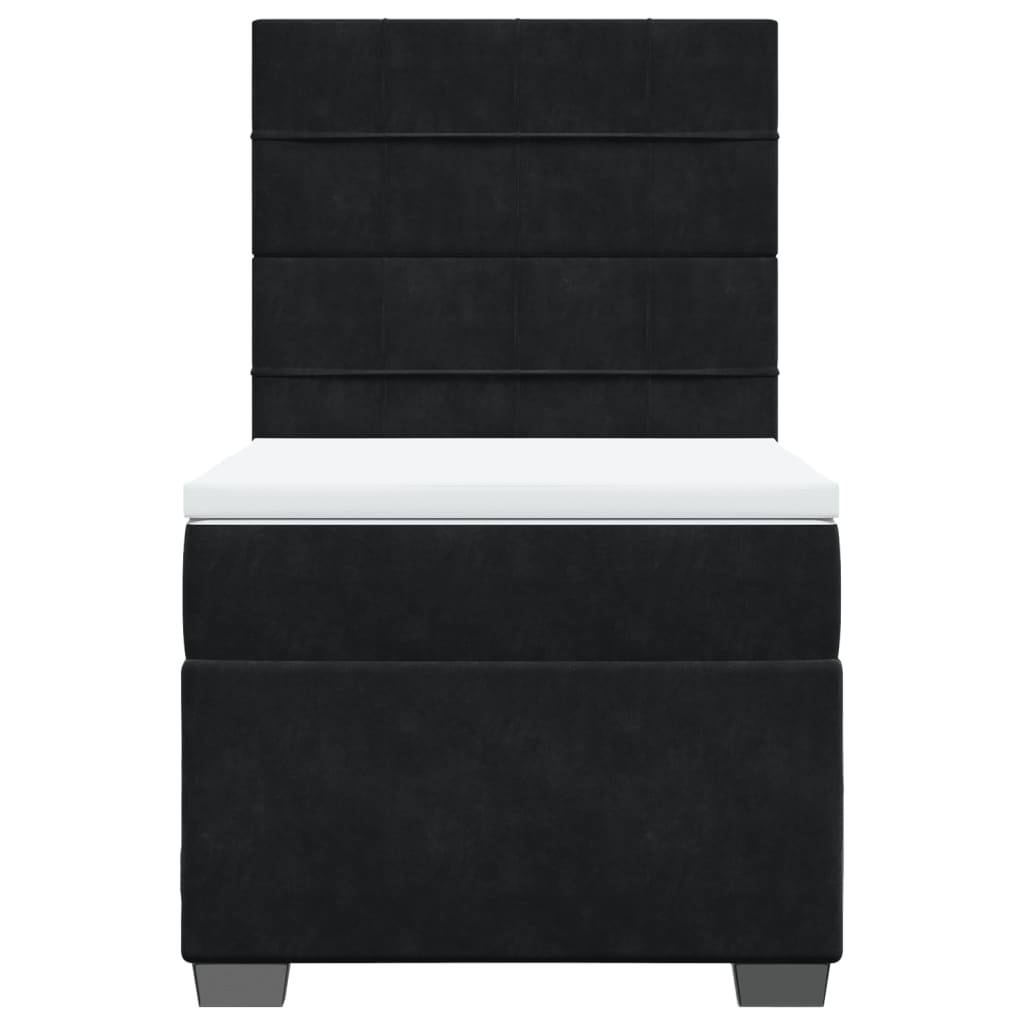 Box spring krevet s madracem crni 90x200 cm baršunasti
