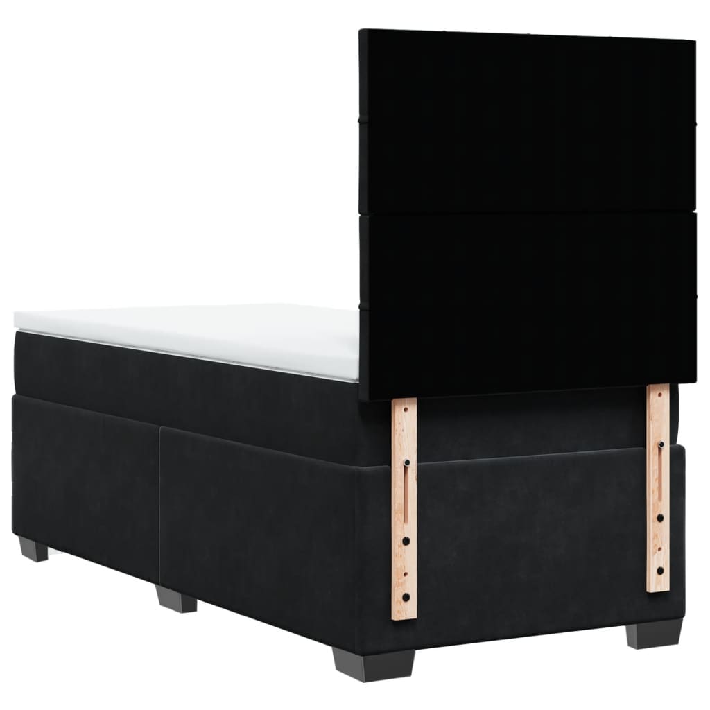 Box spring krevet s madracem crni 90x200 cm baršunasti