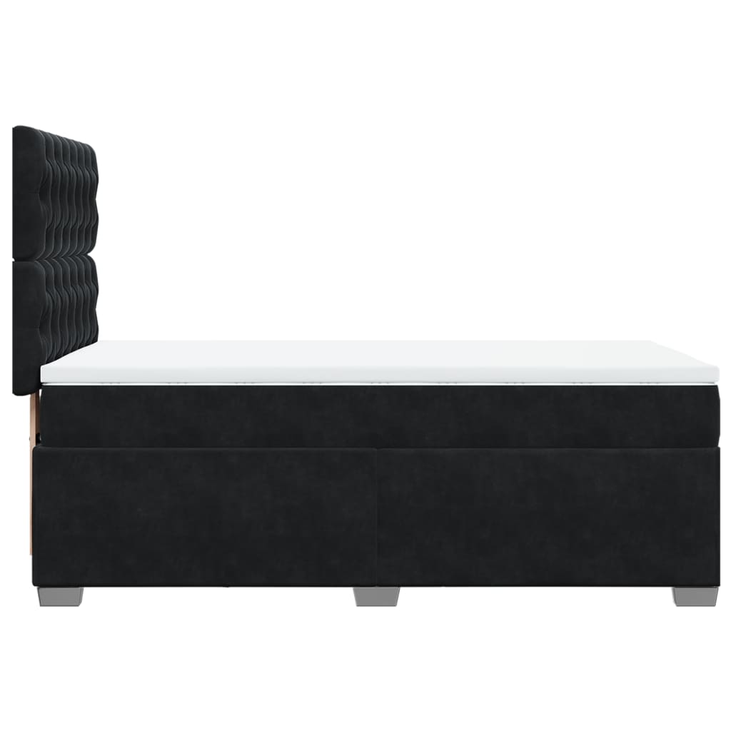 Box spring krevet s madracem crni 90x200 cm baršunasti