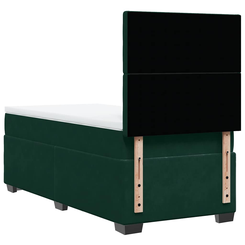 Box spring krevet s madracem tamnozeleni 90x200 cm baršunasti