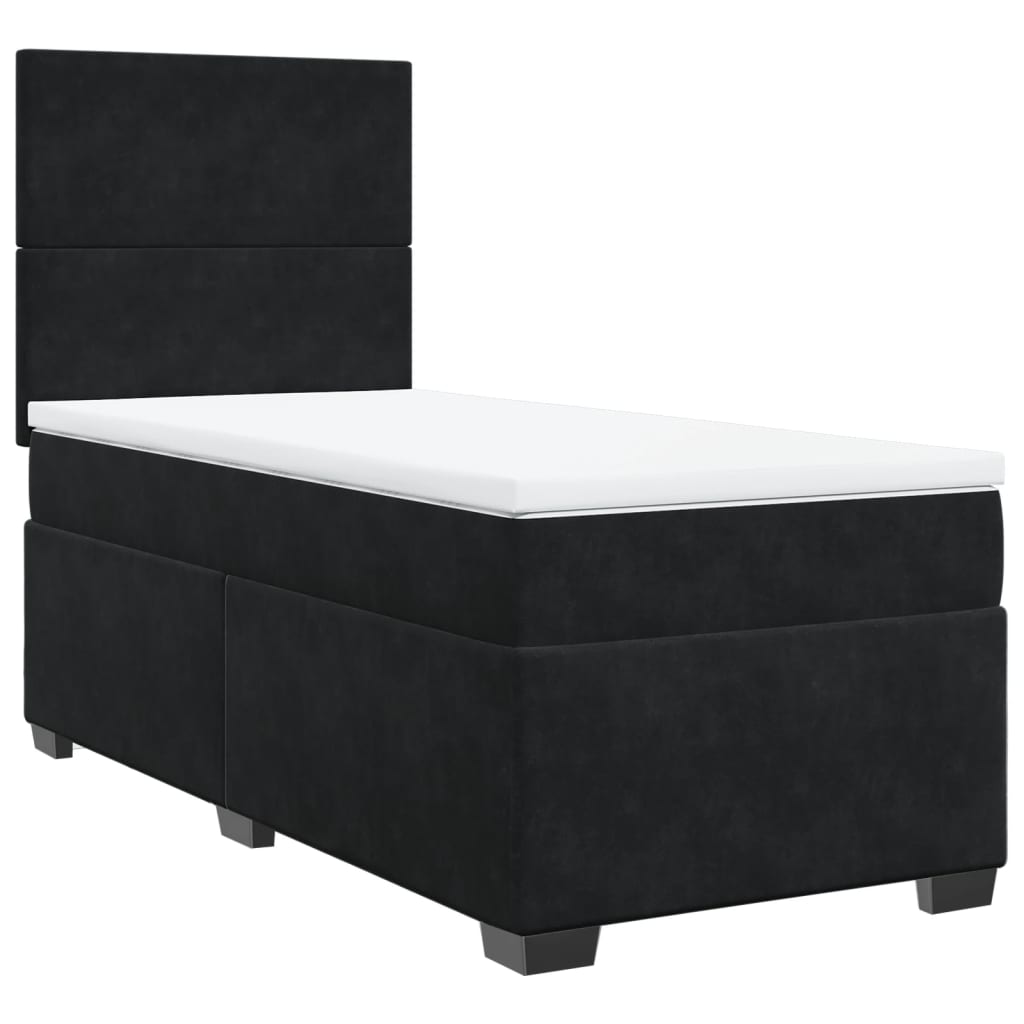 Box spring krevet s madracem crni 100x200 cm baršunasti