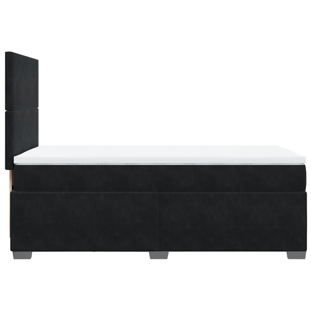 Box spring krevet s madracem crni 100x200 cm baršunasti