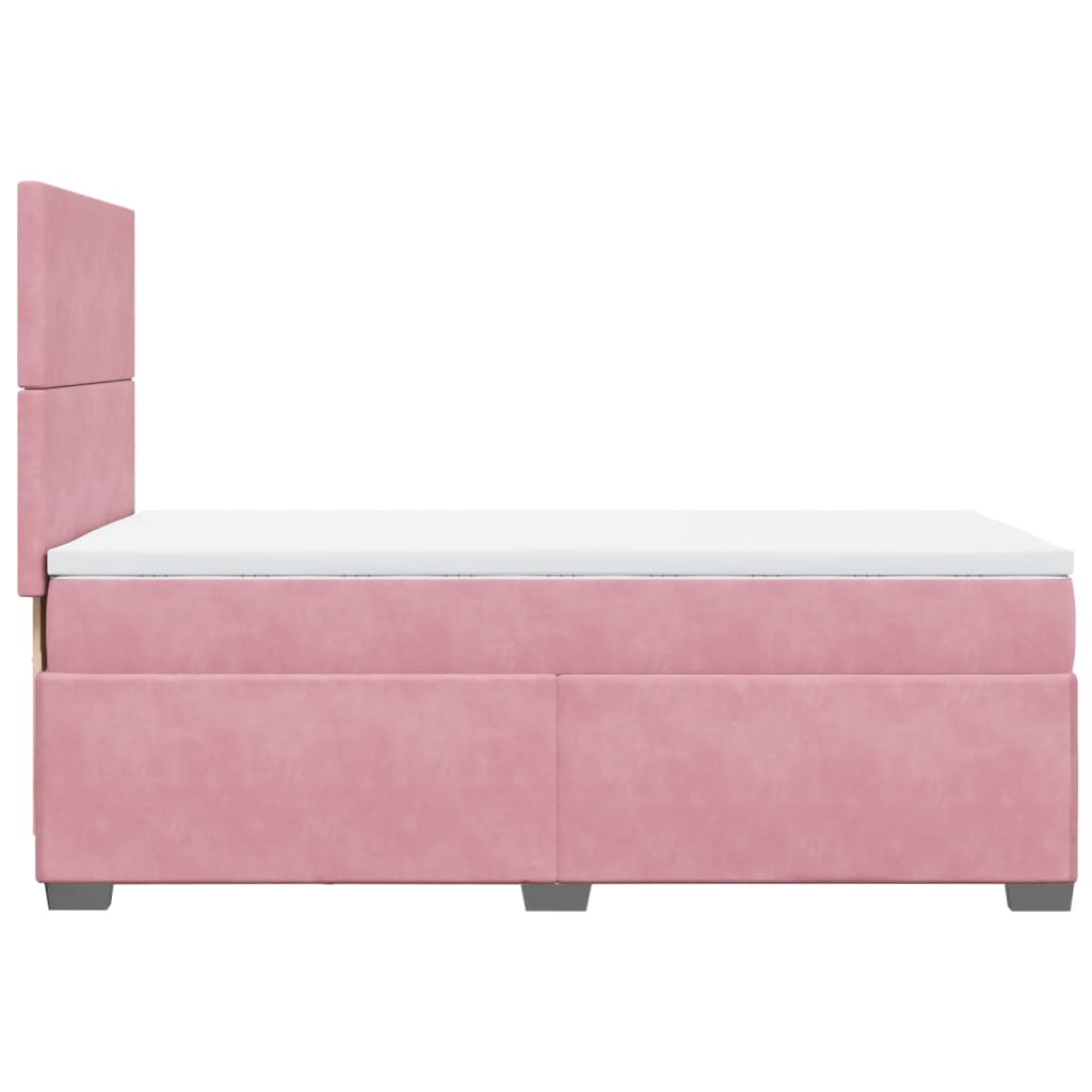 Box spring krevet s madracem ružičasti 100x200 cm baršunasti