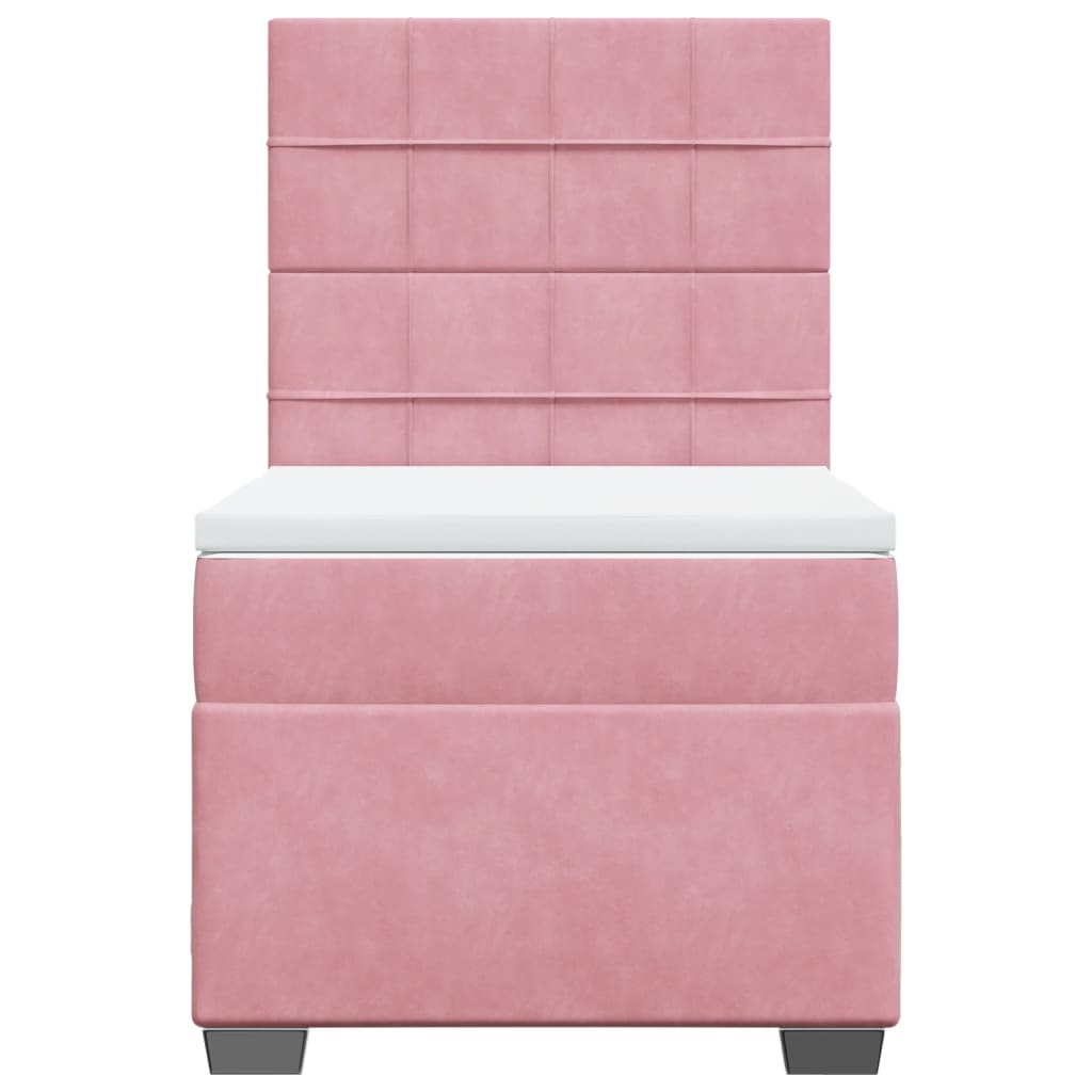 Box spring krevet s madracem ružičasti 100x200 cm baršunasti
