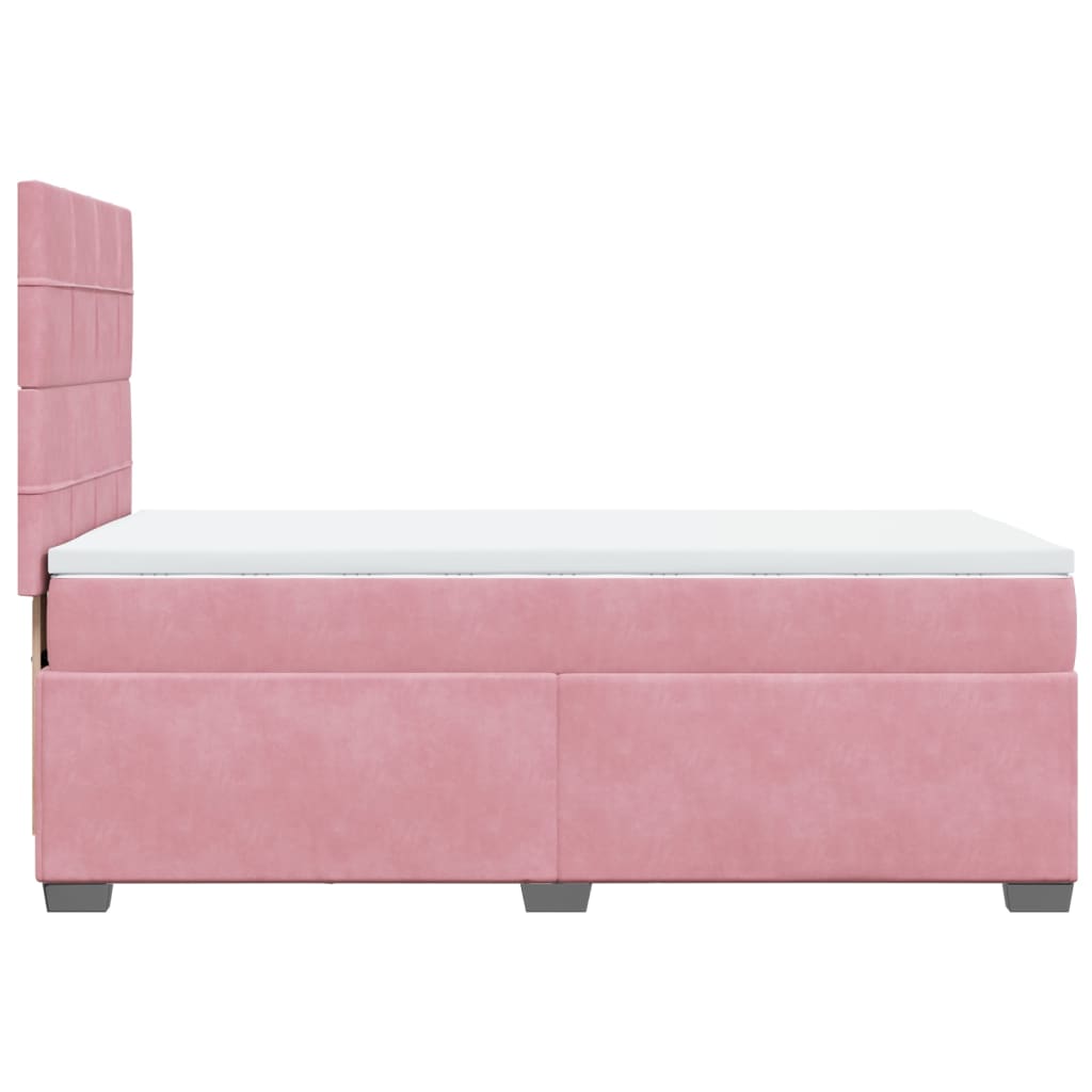 Box spring krevet s madracem ružičasti 100x200 cm baršunasti