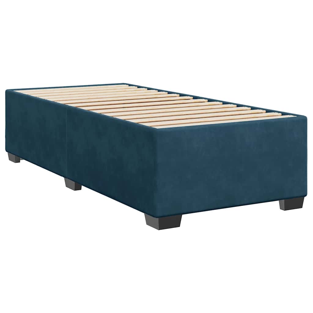 Box spring krevet s madracem plavi 100x200 cm baršunasti