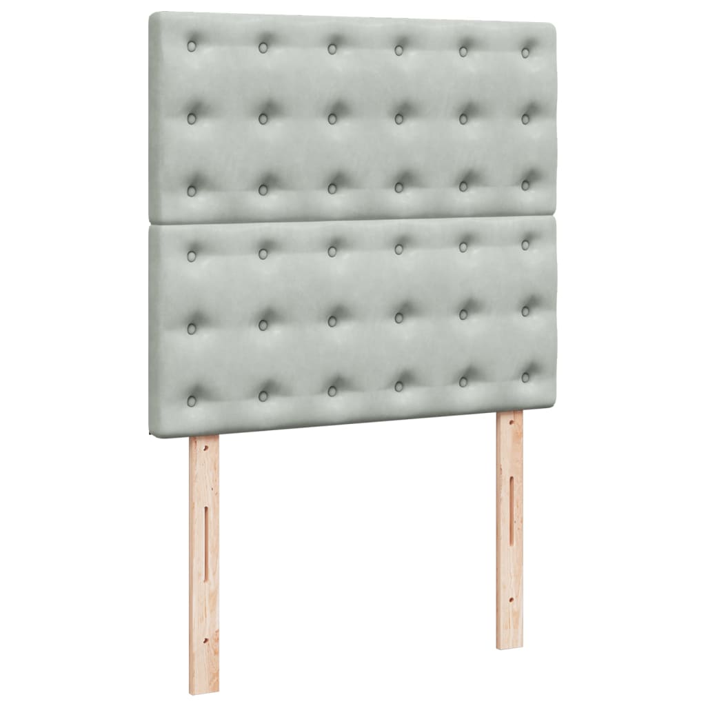 Box spring krevet s madracem svjetlosivi 100x200 cm baršunasti