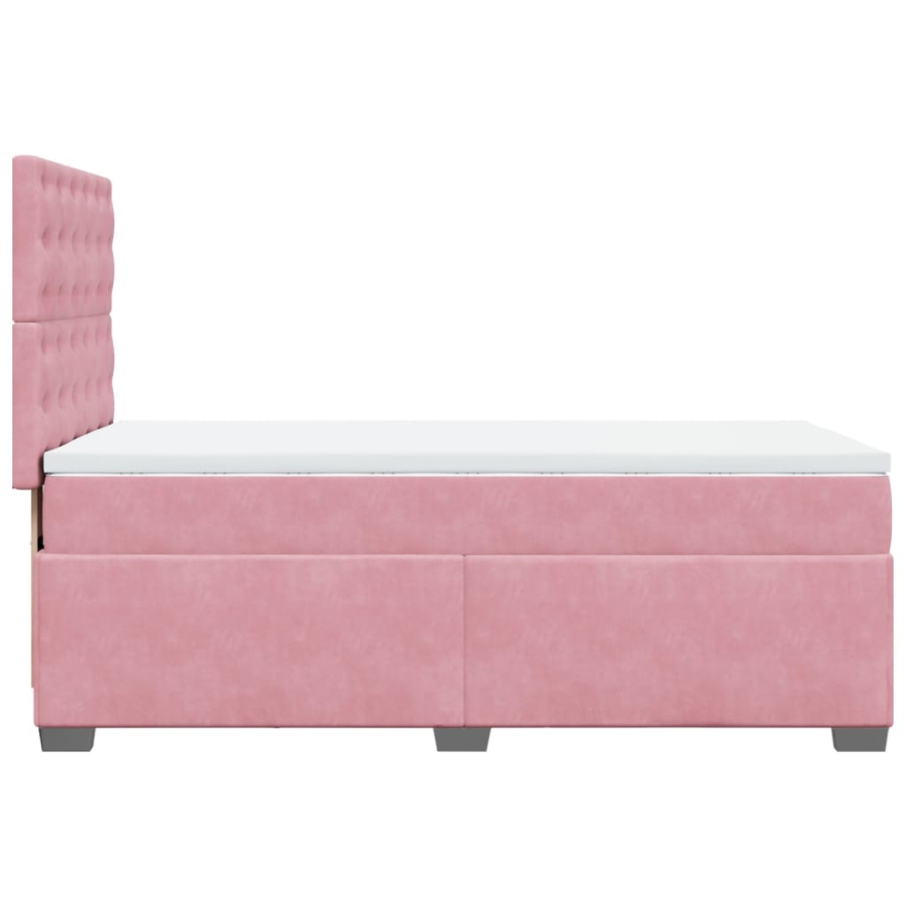 Box spring krevet s madracem ružičasti 100x200 cm baršunasti