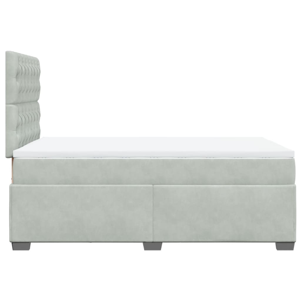 Krevet s oprugama i madracem svjetlosivi 120x190 cm baršunasti