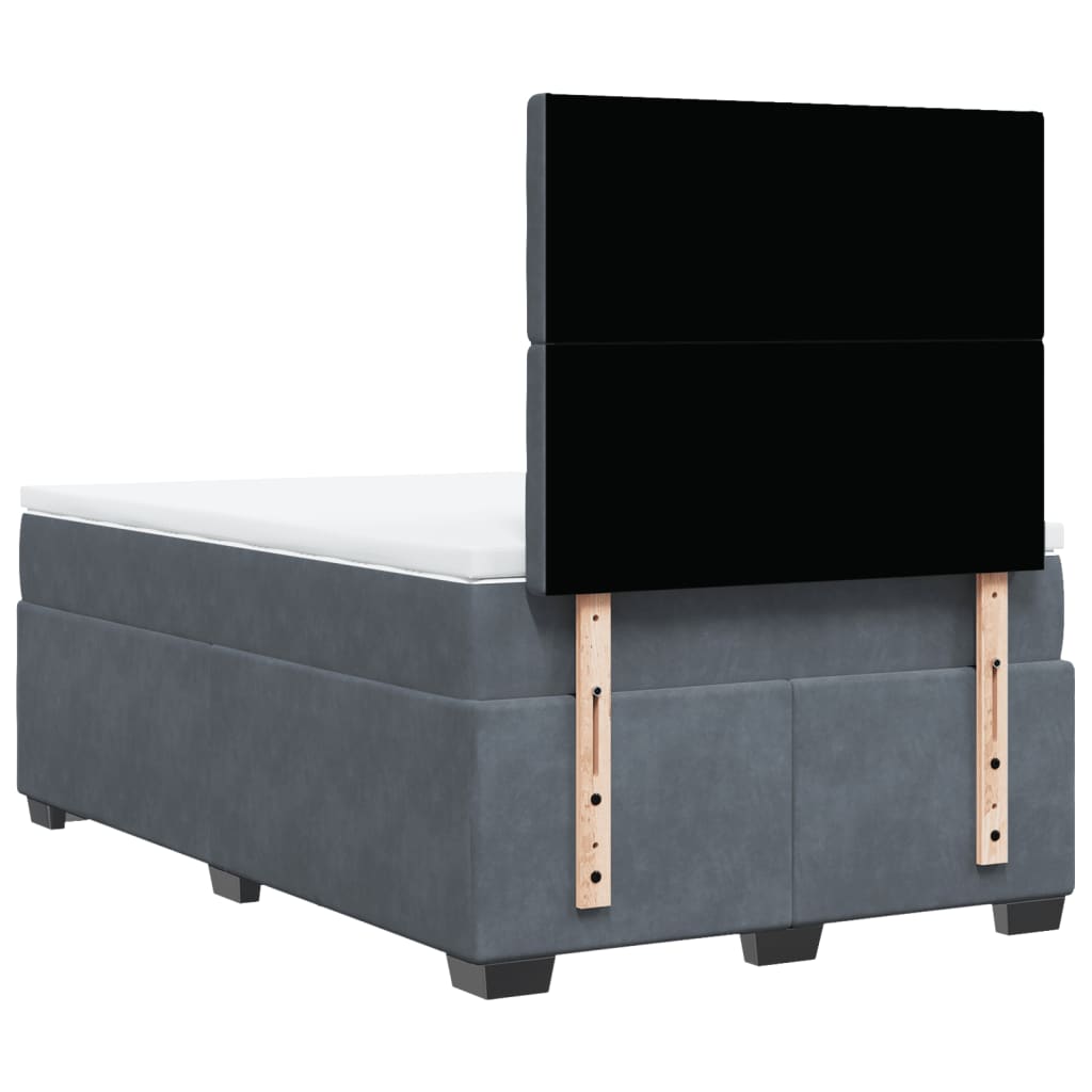 Krevet box spring s madracem tamnosivi 120 x 190 cm baršun