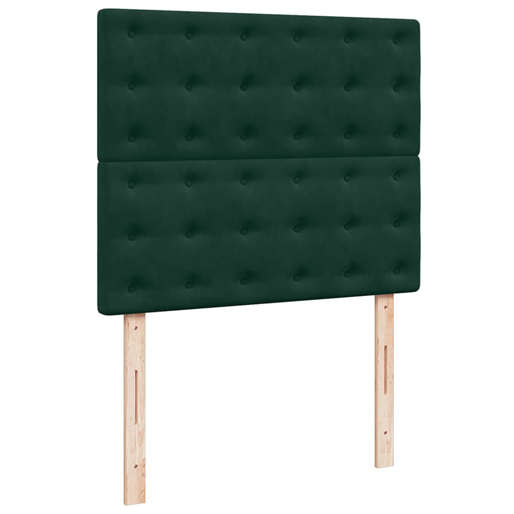 Krevet box spring s madracem tamnozeleni 120x190 cm baršunasti