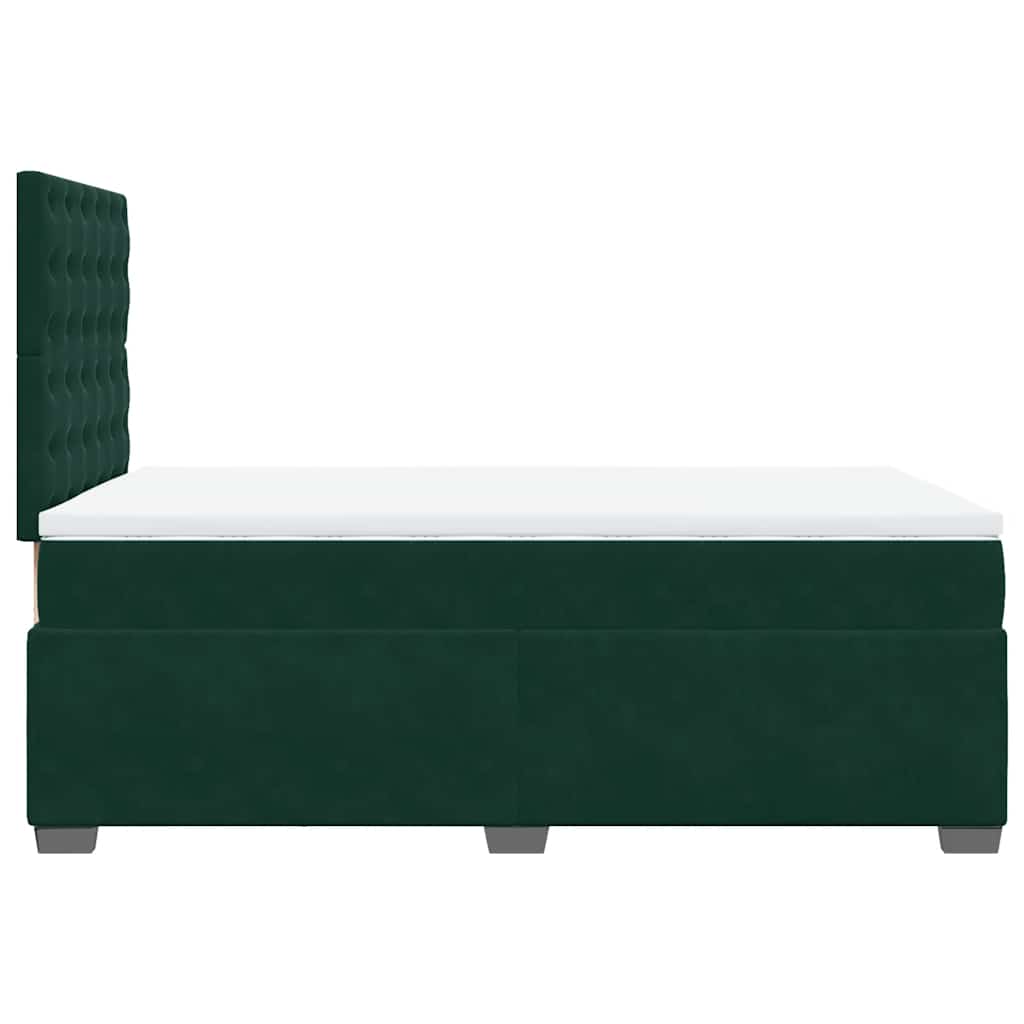 Krevet box spring s madracem tamnozeleni 120x190 cm baršunasti