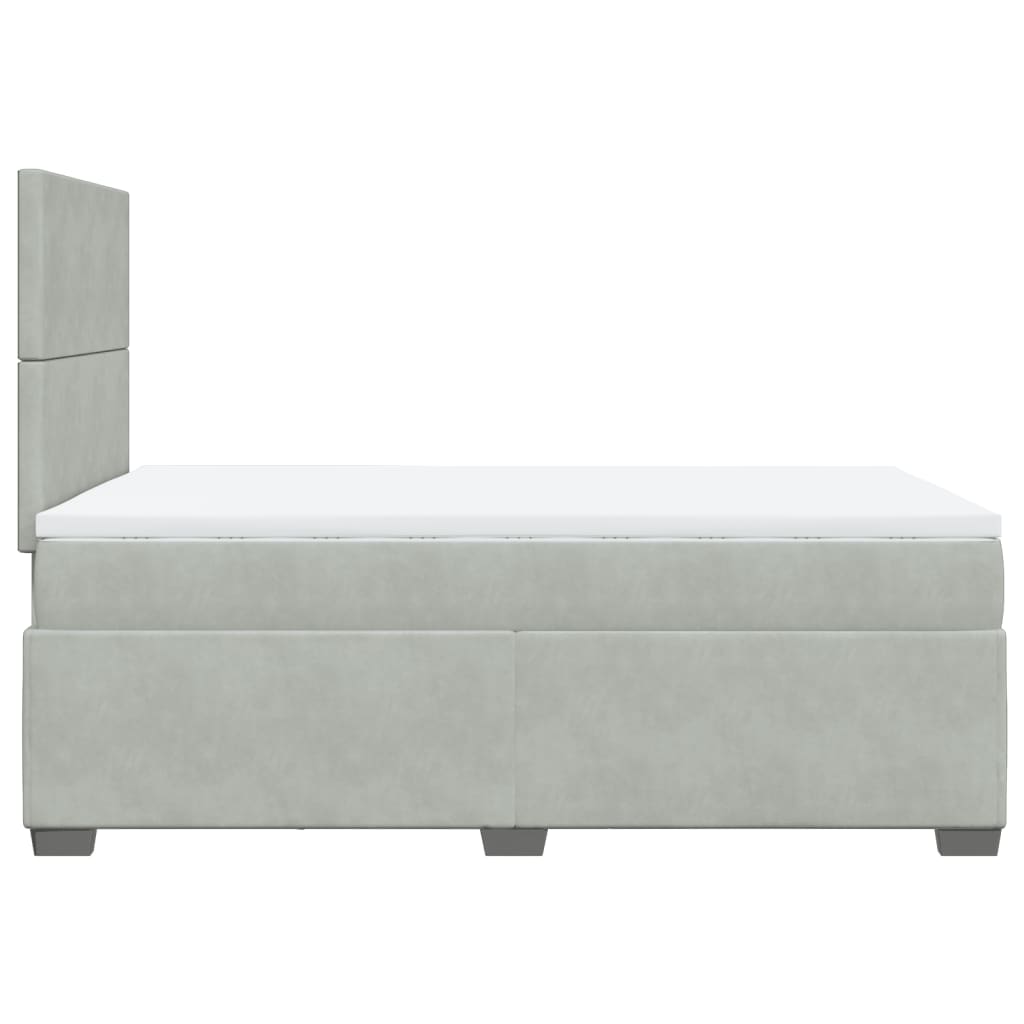 Box spring krevet s madracem svjetlosivi 120x200 cm baršunasti
