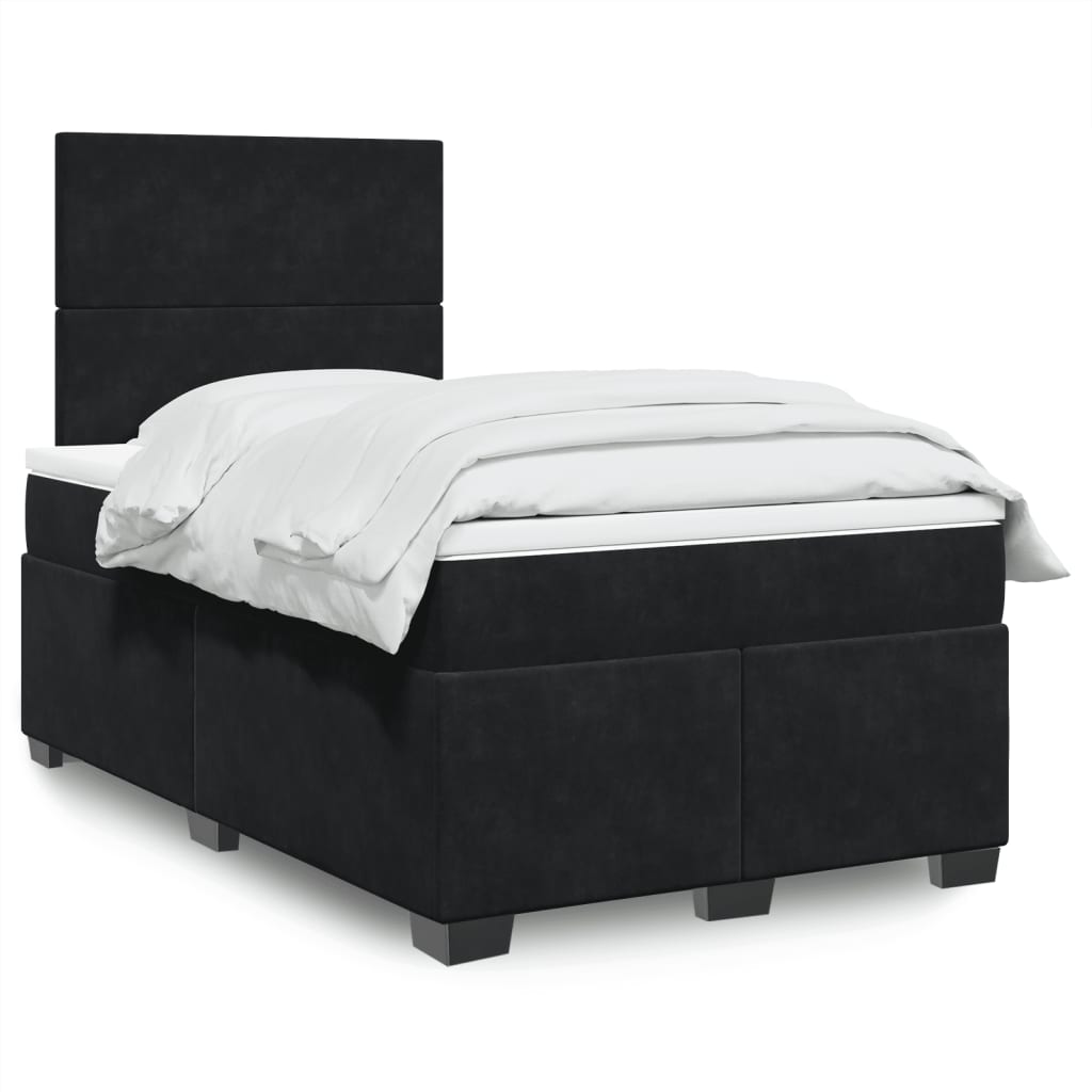 Box spring krevet s madracem crni 120 x 200 cm baršunasti