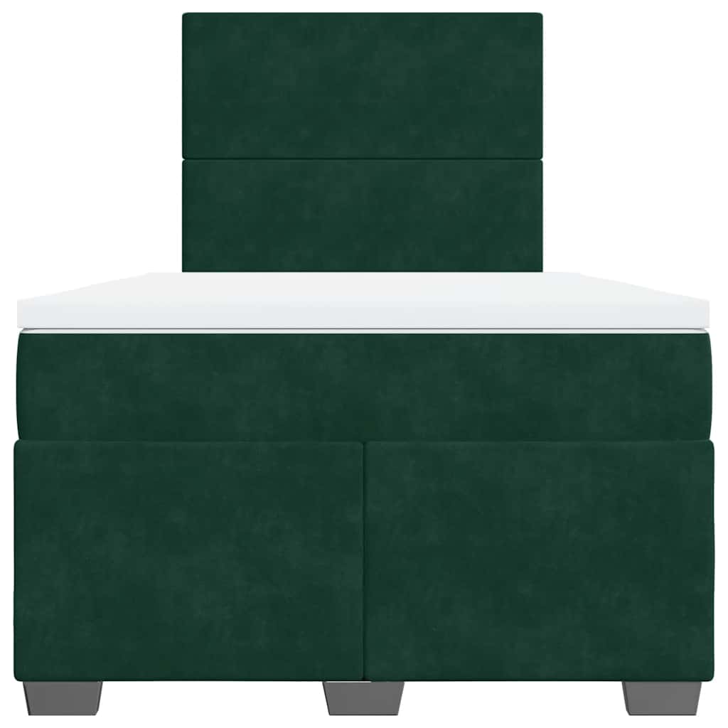 Box spring krevet s madracem tamnozeleni 120x200 cm baršunasti