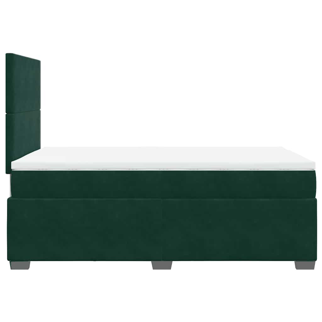 Box spring krevet s madracem tamnozeleni 120x200 cm baršunasti