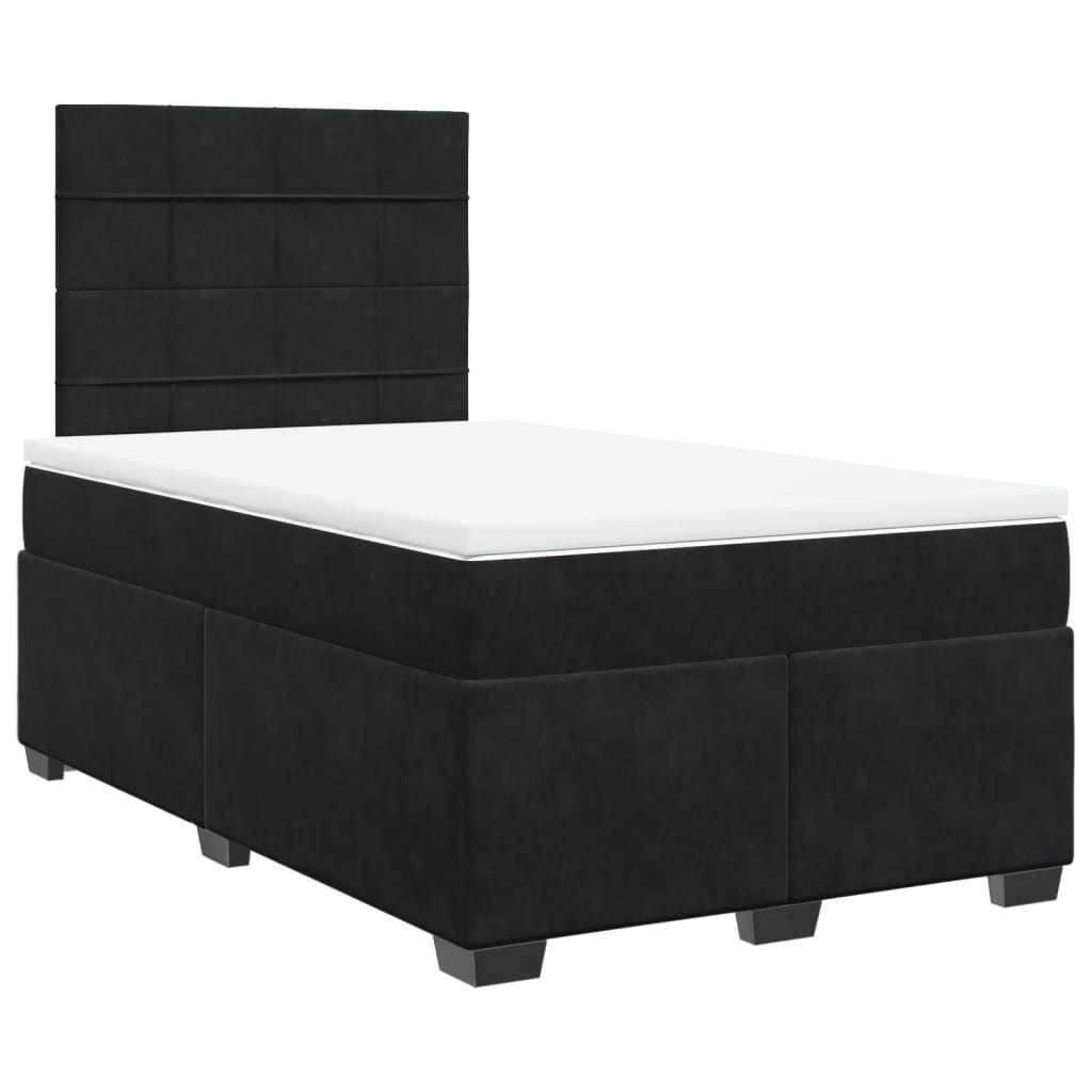 Box spring krevet s madracem crni 120 x 200 cm baršunasti