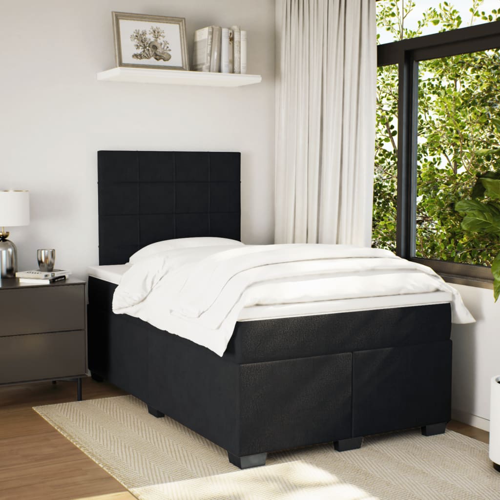 Box spring krevet s madracem crni 120 x 200 cm baršunasti