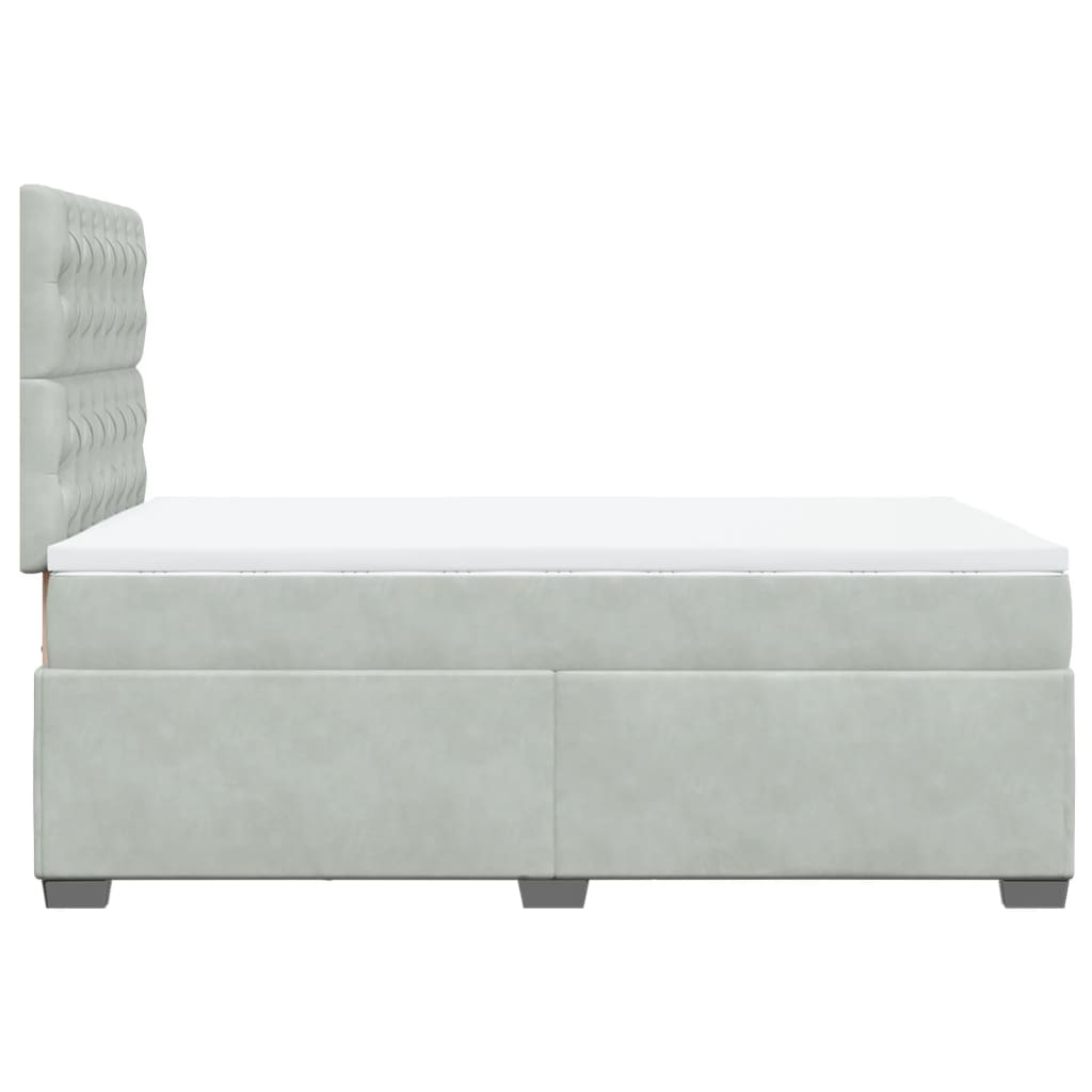 Box spring krevet s madracem svjetlosivi 120x200 cm baršunasti