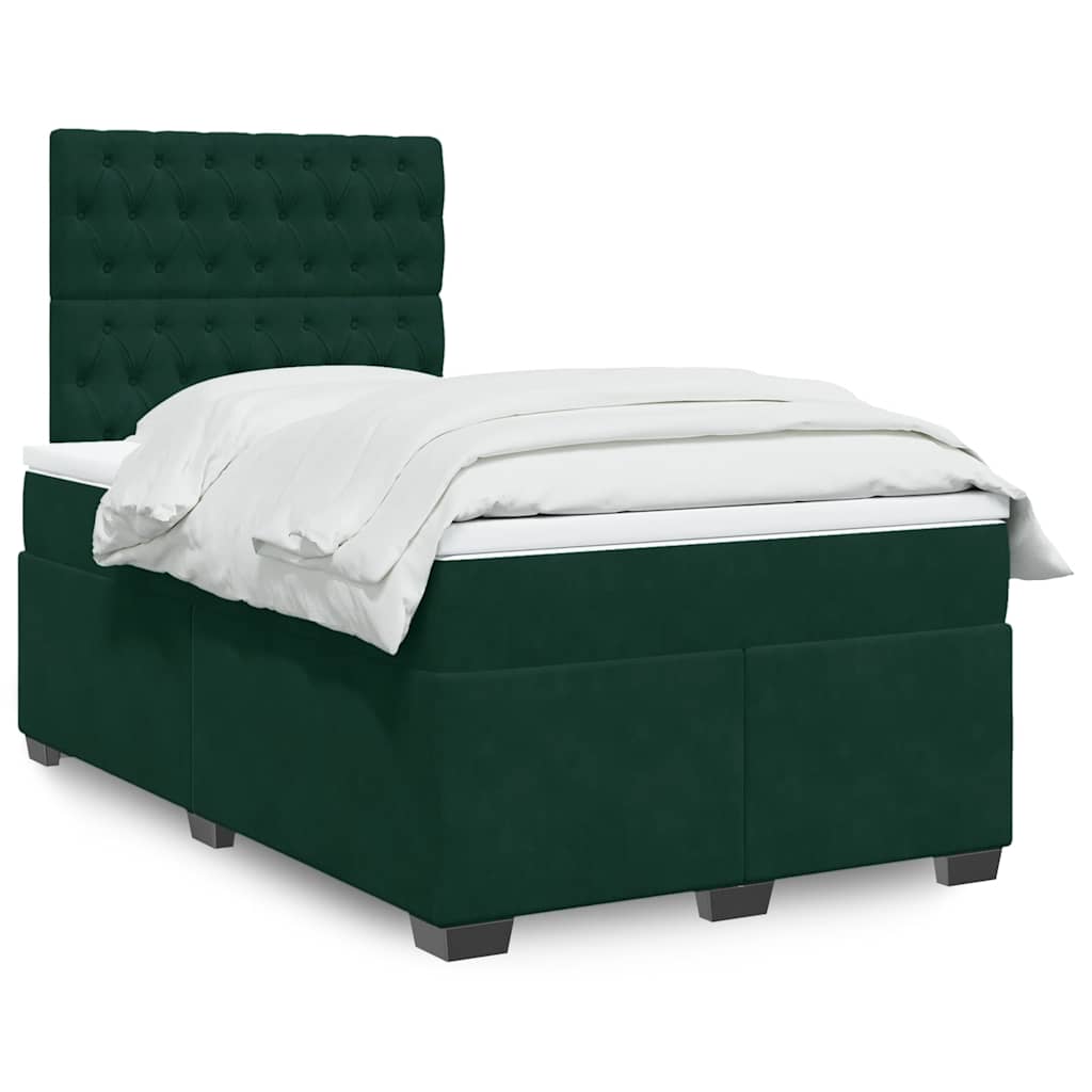 Box spring krevet s madracem tamnozeleni 120x200 cm baršunasti