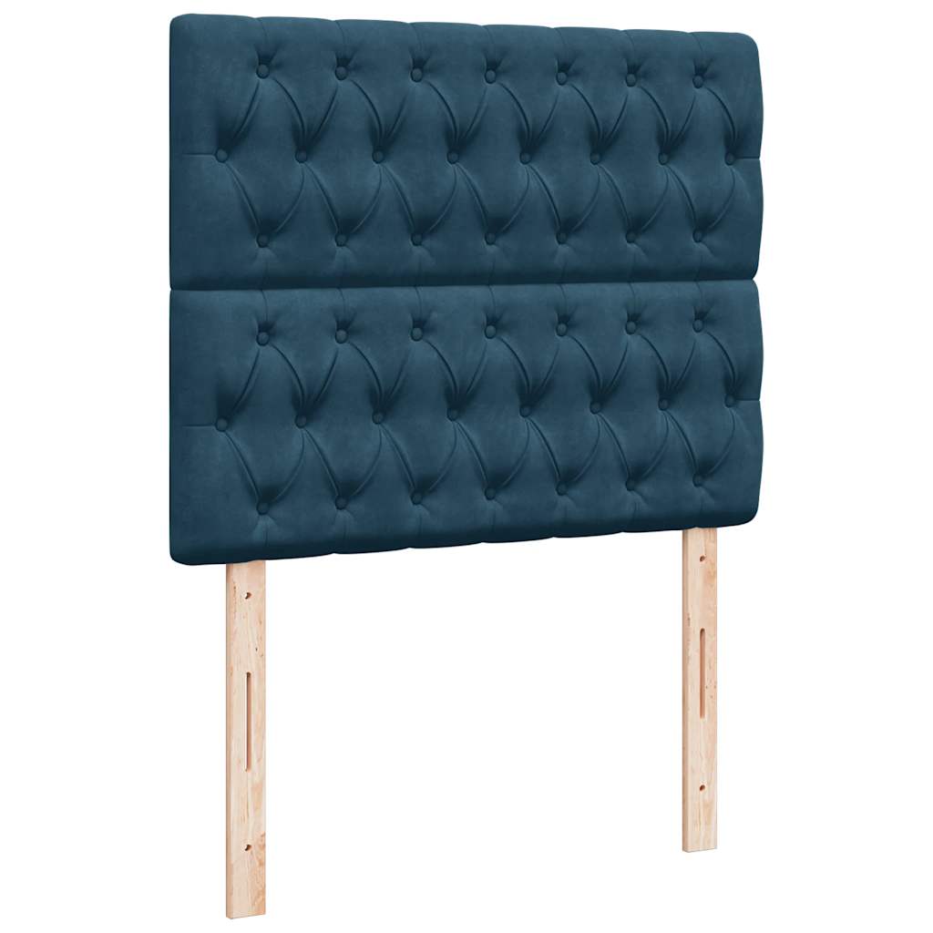 Krevet s oprugama i madracem plavi 120 x 200 cm baršun