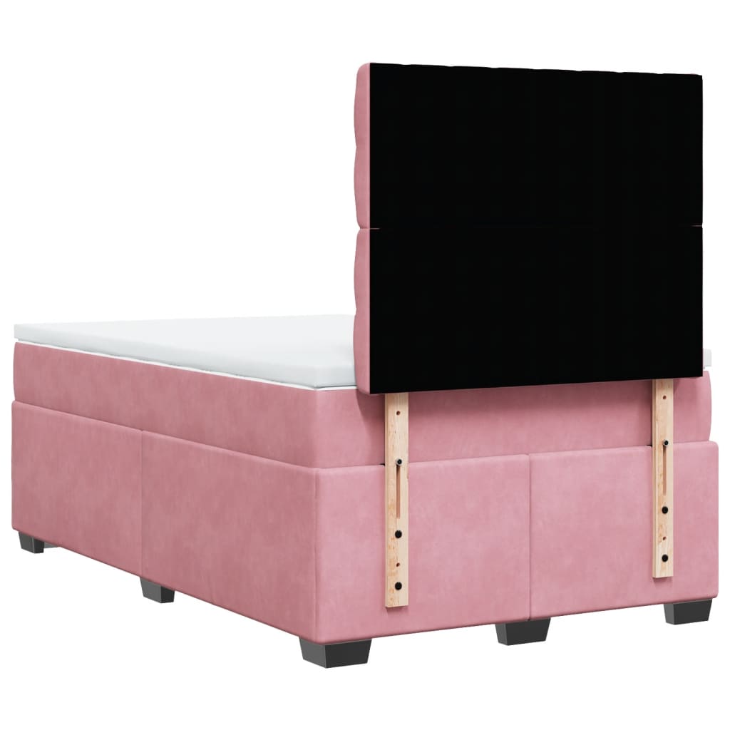 Box spring krevet s madracem ružičasti 120 x 200 cm baršunasti