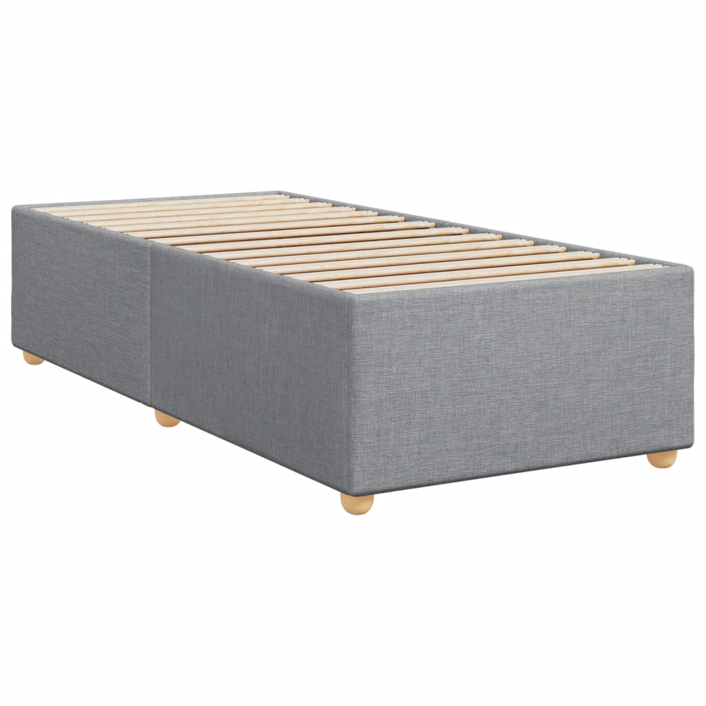 Okvir kreveta s oprugama i madrac svjetlosivi 80x200cm tkanina