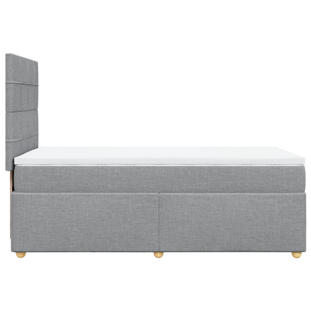 Krevet s oprugama i madracem svjetlosivi 100x200 cm od tkanine