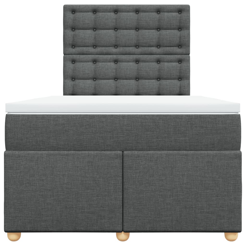 Krevet box spring s madracem tamnosivi 120 x 190 cm tkanina