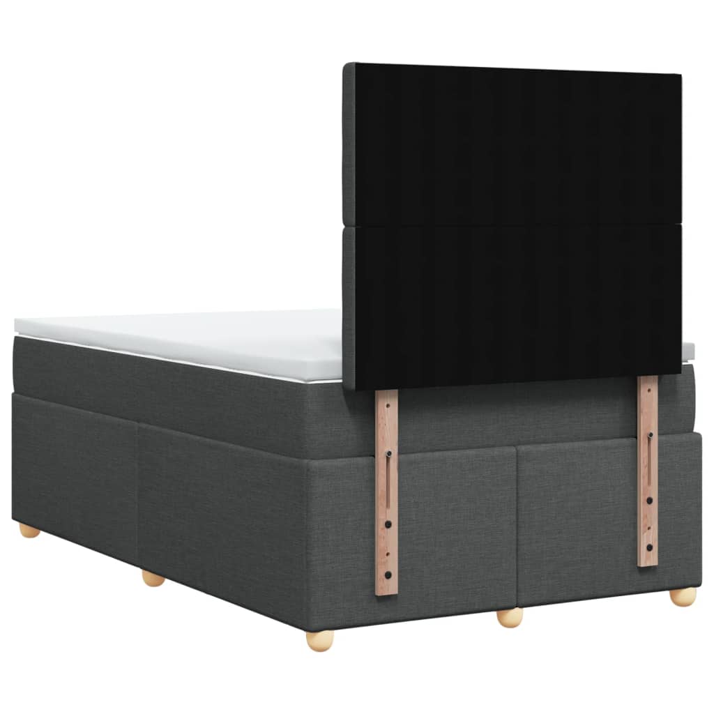 Krevet box spring s madracem tamnosivi 120 x 190 cm tkanina